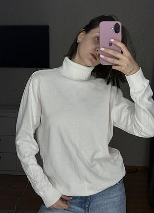 Базовий білий котоновий гольф білого кольору h&m