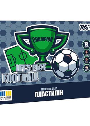 Пластилин yes 18 цветов 360г футбол