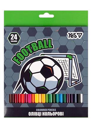 Карандаши цветные yes football 24 цвета
