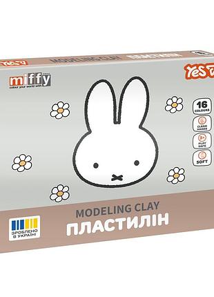 Пластилін yes 16 кольорів 320г miffy