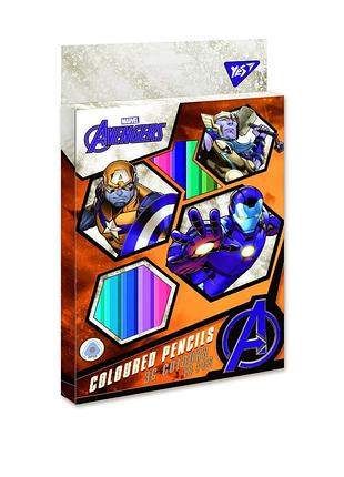 Олівці кольорові yes 18 шт 36 кол marvel
