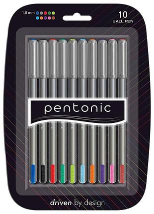Ручка кулькова linc pentonic 1,0 мм набір 10 шт мікс кольорів