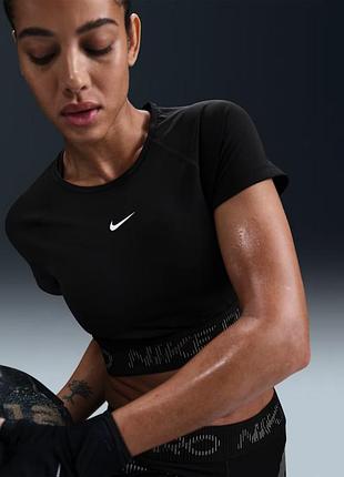 Топ женский nike np dri-fit ss crop top tt gx black hm6369-010 xs