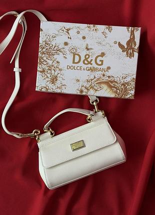 Сумка dolce&gabbana sicily medium - premium білий 19cm
