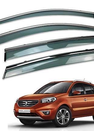 Д/в renault koleos 2008-2016 нерж. з хром полоскою (hawk)