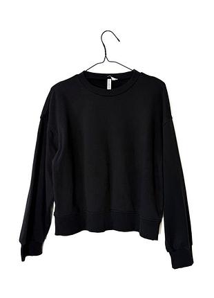 Черный базовый свитшот толстовка оверсайз h&amp;m