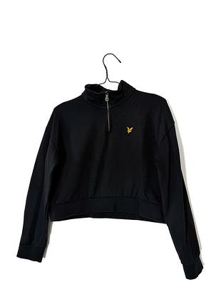 Чорний короткий оверсайз світшот lyle scott