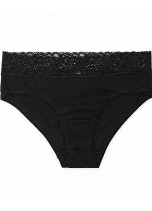 Трусики-хіпстери бавовняні з мереживом для жінки esmara lycra® 443086_363585_ m чорний
