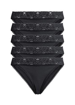 Трусики-слип набор 5 шт. хлопковые кружевные для женщины esmara lycra® 392373 s черный