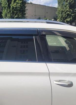 Дефлектори вікон (вітровики) skoda kodiaq 2016+ нерж. з хром полоскою (defl)