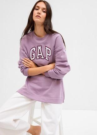 Толстовка crewneck logo tunic sweatshirt 741683-02 gap l бузковий 741683-02 m