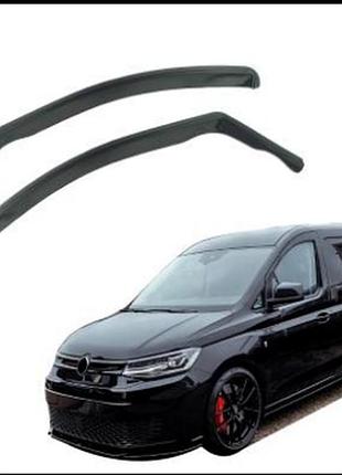 Дефлектори вікон (вітровики) volkswagen caddy / ford tourneo connect 2020 вставні (hawk)