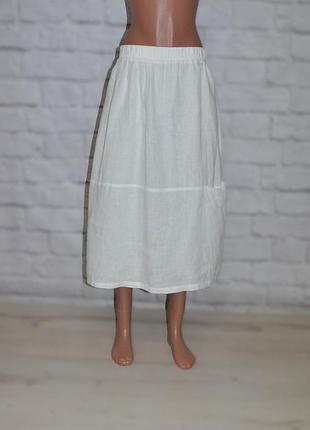 Спідниця лляна вільного крою бічними з кишенями eileen fisher