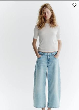 Блакитні джинси кюлоти h&m