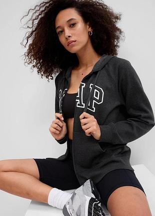 Толстовка fullzip logo hoodie 463503-21 gap m темно-сірий 463503-21 xl