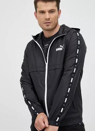 Ветровка ess+ tape windbreaker 84747701 puma l черный 84747701 xxl