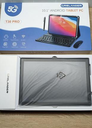 Планшет crelander t30 pro 10.1" 6/128gb android 13 4g лозe клавиатура мышка