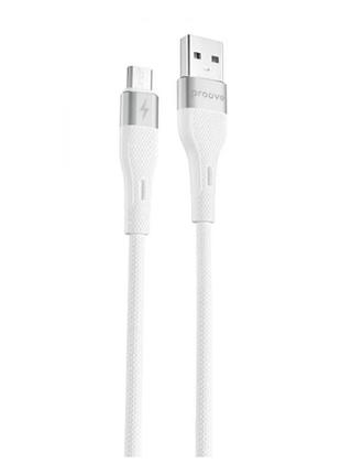 Кабель charge\otg proove light silicone usb to micro usb 2.4a 1m white cclc20001302