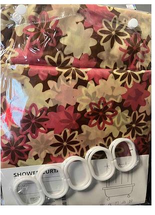 Шторка для ванны stenson r92071 flowers – 170×180 см, принт «цветы», на кольцах