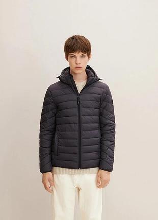 Куртка light weight jacket with hood 1031780-29476 tom tailor m темно-сірий 1031780-29476