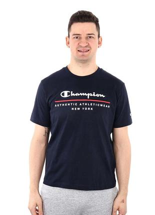 Футболка crewneck t-shirt 219734-bs501 champion l темно-синий 219734-bs501