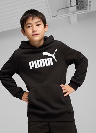 Толстовка підліткова ess no. 1 logo hoodie tr 68490901 puma 128 чорний 68490901