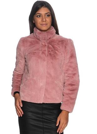 Куртка зі штучного хутра onlvida faux fur jacket otw noos 15160013-dusty rose only 15160013-dusty rose