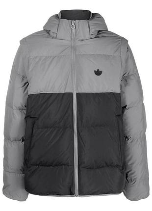 Пуховик adidas originals 3 in 1 (сіро-чорний) hl6787