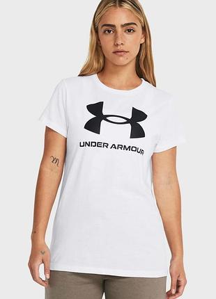 Футболка женская under armour sportstyle logo ss (1356305-111) 1356305-111