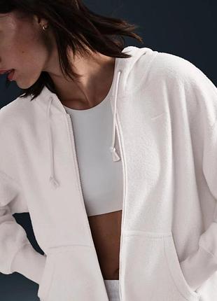 Женская толстовка nike phnx plsh fz white fz1267-104