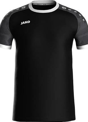 Футболка джерсі jako iconic s/s чорний/антрацит 4224-801, цвет чёрный, размер (европа) - l 4224-801