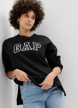 Толстовка crewneck logo tunic sweatshirt 741683-03 gap l чорний 741683-03