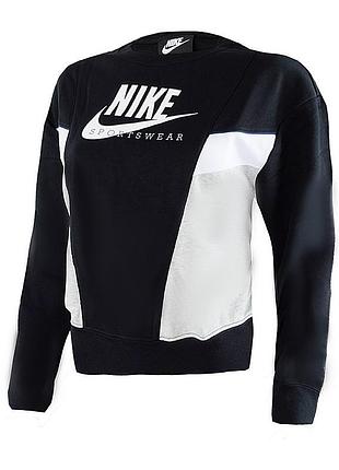 Толстовка nike w nsw heritage crew flc cz8598-010