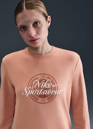 Свитшот женский nike sportswear club fleece peach hv2342-688 s