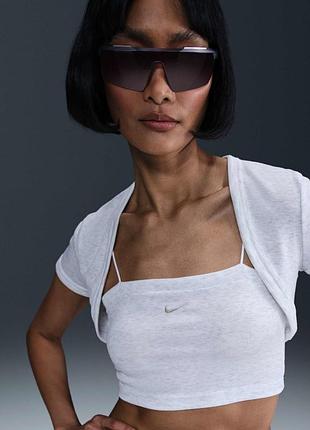 Футболка женская nike tight cropped mini-rib 2-in-1 grey hj1299-051