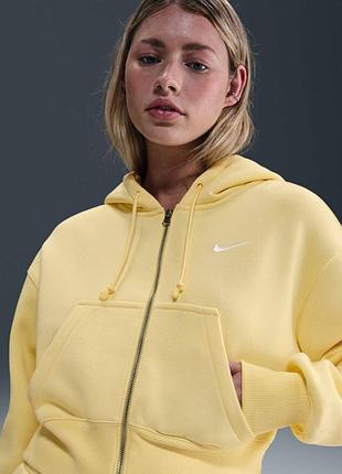 Женская толстовка nike w phnx flc crop yellow hv2426-722