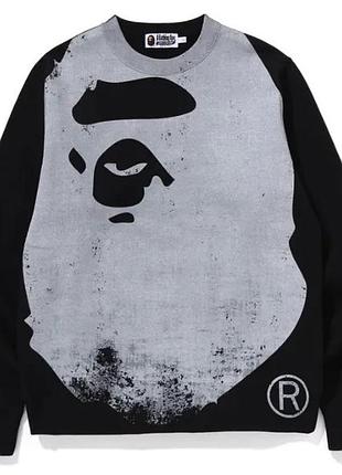 Джемпер a bathnig ape men's ape head over print crewneck sweat 1k80113006