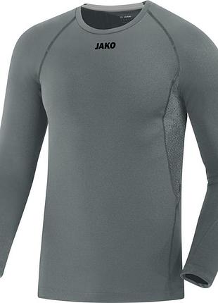 Футболка компрессионная с длинным рукавом jako compression 2.0 jako ys-6451-40, цвет серый, размер (эвро ys-6451-40 m