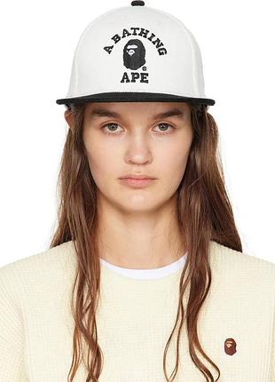 Бейсболка cap bape corduroy college cap white 001cpj801008m