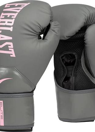 Перчатки боксерские everlast elite 2 boxing gloves серый, розовый 14 унций (p00003312) p00003312