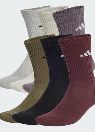 Шкарпетки adidas cushioned crew socks 6p мультиколор уні l (43-45) jp1716