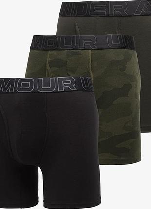 Труси-боксери under armour performance cotton - print 6 чорний md 1383890-392