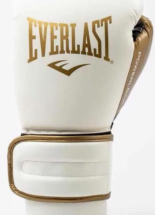 Перчатки боксерские everlast powerlock 2r training glove белый, золотой уни 10 унций p00003048