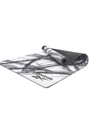 Коврик для йоги reebok natural rubber yoga mat белый, серый, мормор уни 183 x 61 x 0.32 rayg-11080om