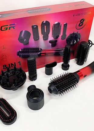 Фен с холодным воздухом для укладки vgr 8 в 1 v-488, фен обычный для укладки волос hj-90