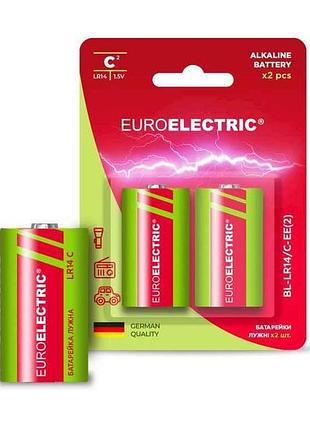 Батарейка лужна lr14/c 2шт 1,5v (блістер) тм euroelectric