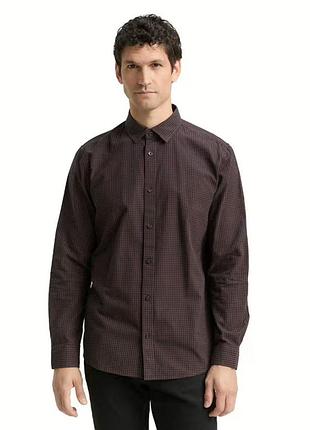 Сорочка др men's shirt 1048439-38956 tom tailor m темно-коричневий 1048439-38956 xl