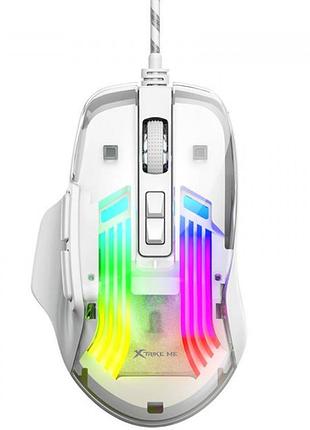 Мышка игровая xtrike me gm-319 проводная 6400dpi 7кн rgb белая