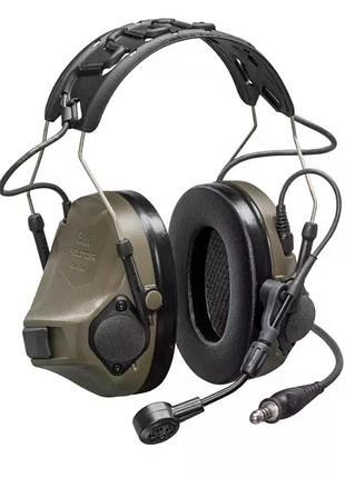 Активні тактичні навушники 3m peltor comtac viii (mt14h418a-86 gn), вертикальні з 1 аудіовиходом 4 контакт nato та мікрофоном
