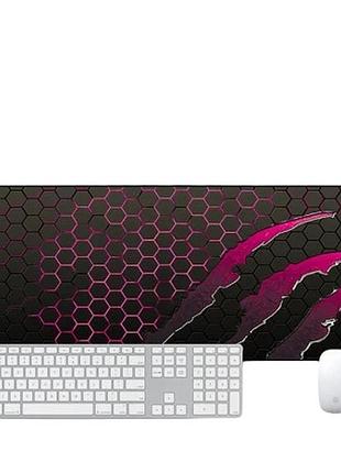 Игровой коврик для мыши voltronic honeycomb 300×800 мм, 2 мм, черный/розовый (s2382)